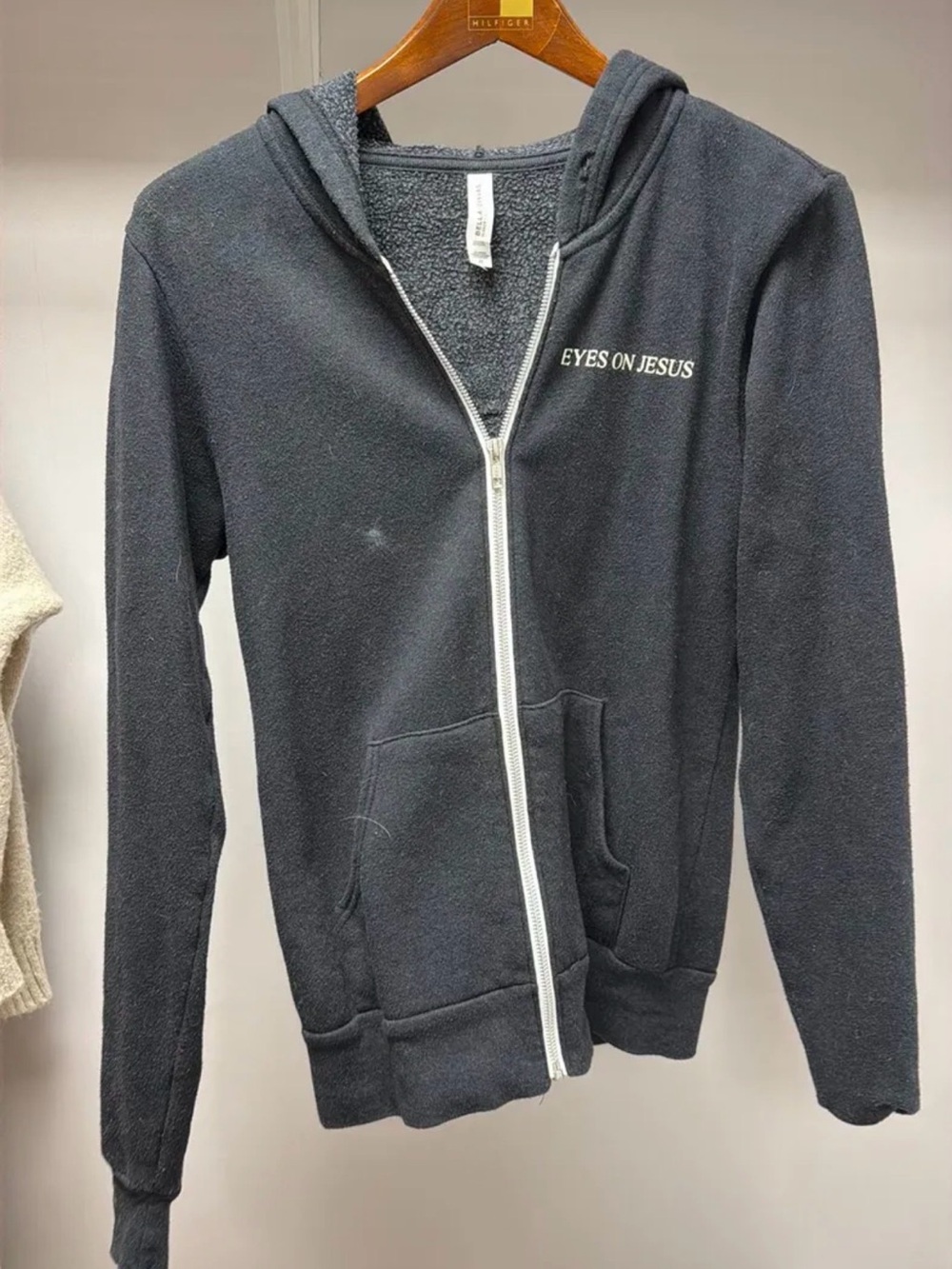 EYES ON JESUS Men's Charcoal Zip Hoodie
